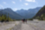 A view of the mountains from the Jura Creek riverbed