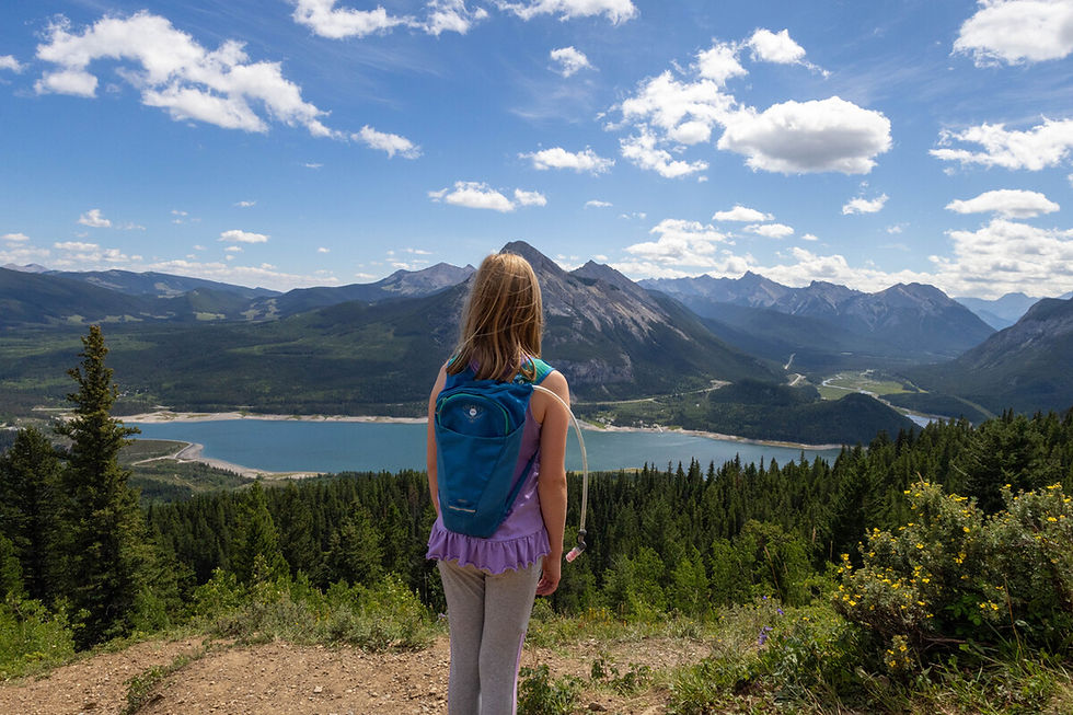Jess looking out over Kananaskis