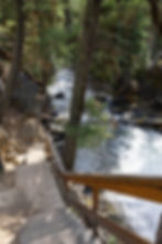 The steps down to the base of the falls