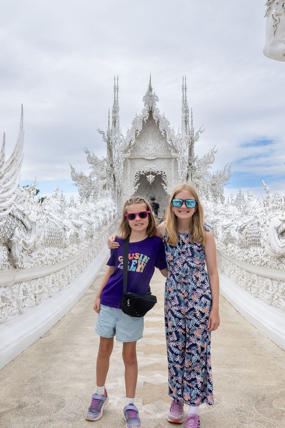 The girls at the temple entrance