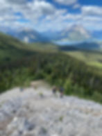 Looking back down the rocky path