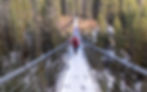 A picture of snow on the blackshale suspension bridge