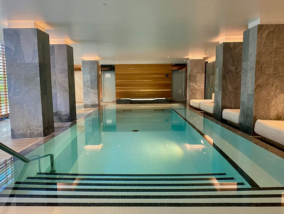 The indoor swimming pool, part of the Windward Wellness Spa at the Muir Hotel