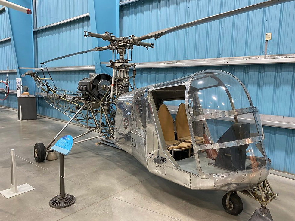 A 1946 Grey Gull helicopter at the Reynolds-Alberta museum