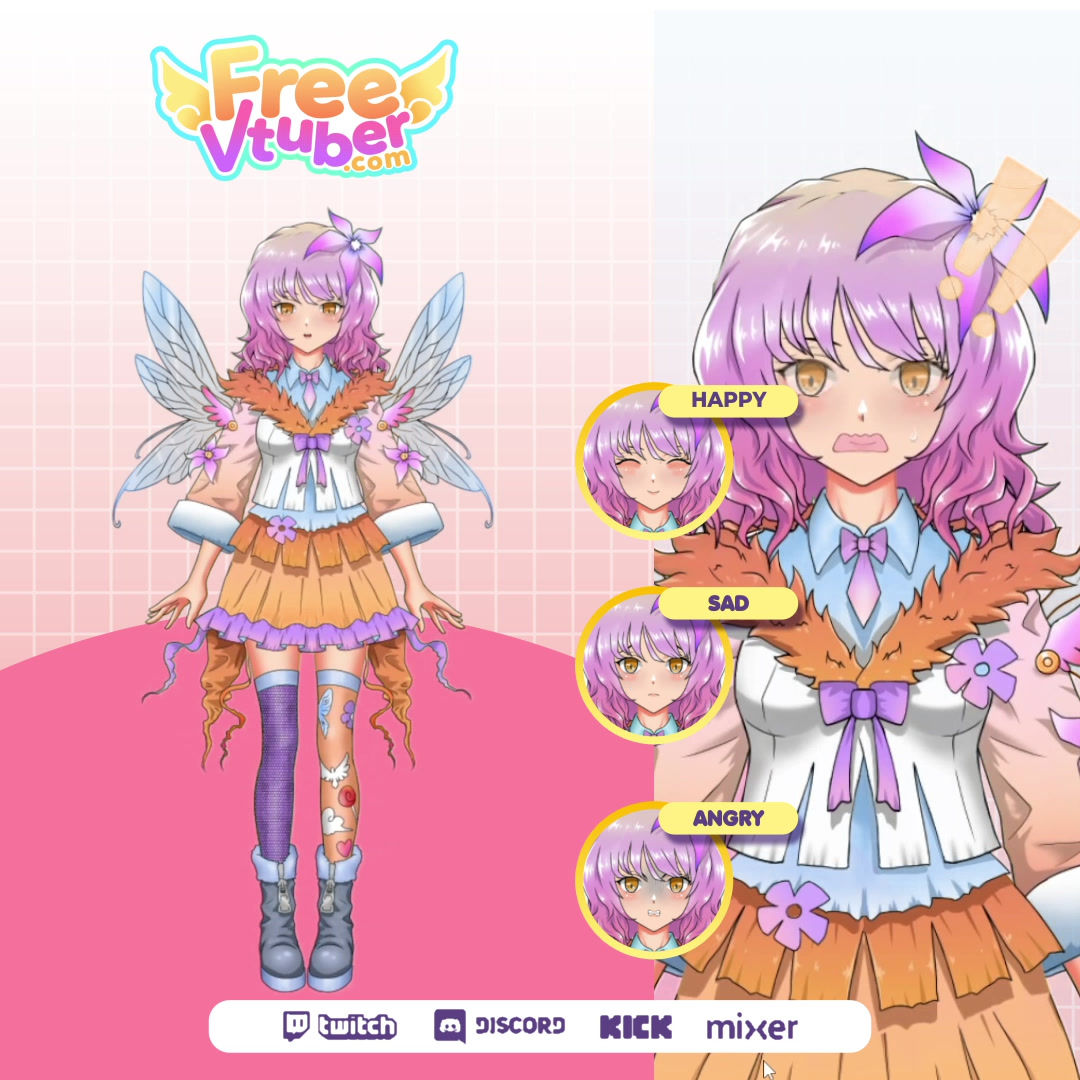 Adorable Style with Animations VTuber Live2D Model Fairy V4