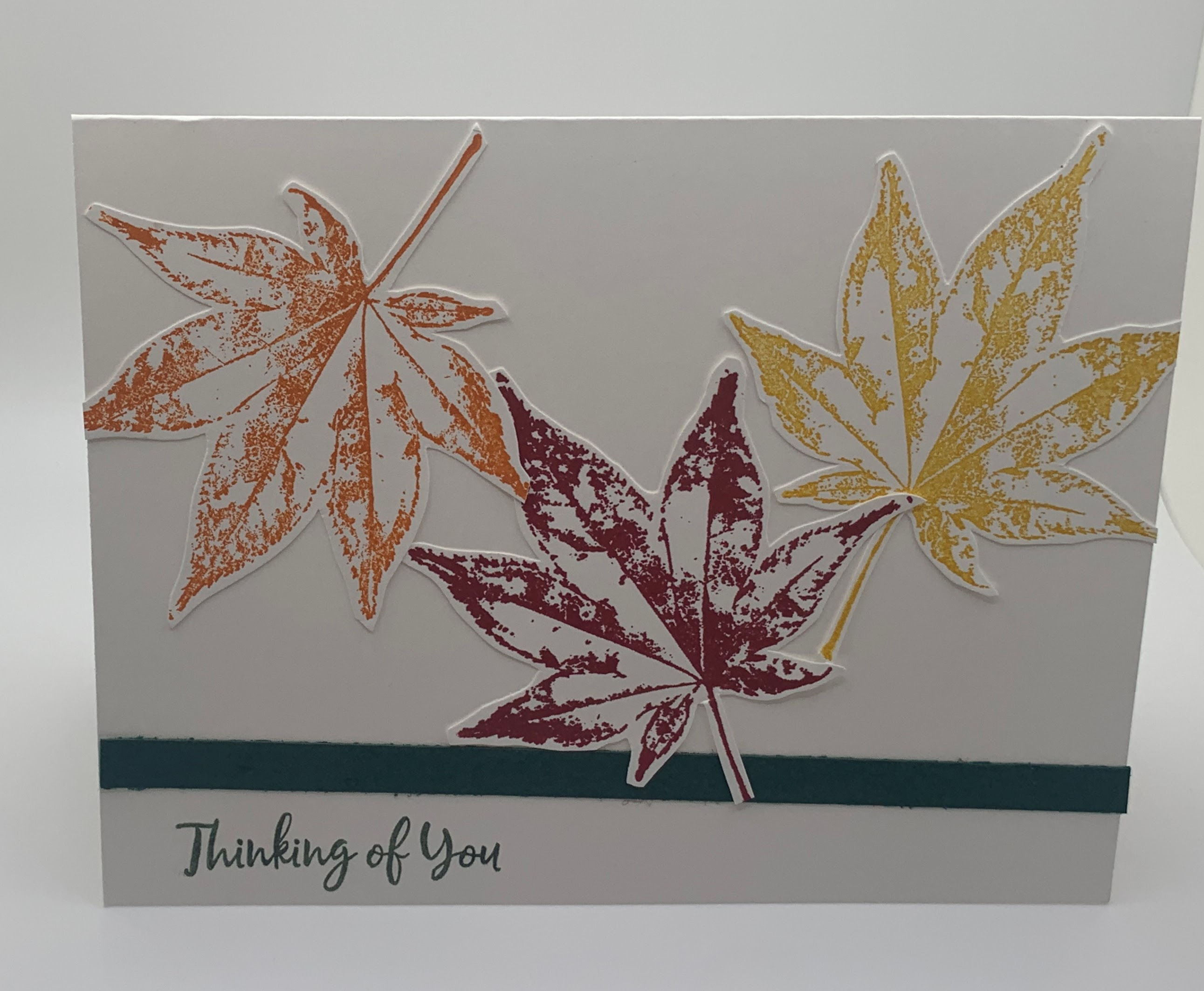 Thinking of you with Red, Orange and Yellow leaves