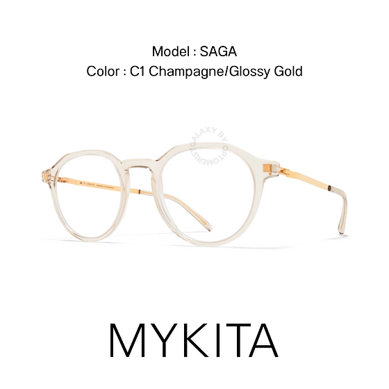 メガネ Mykita Mykita - SAGA - 914 c1 champagne glossy g MYKITA SAGA color C1 Champagne/Glossy Goldศูนย์สายตาGALAXY