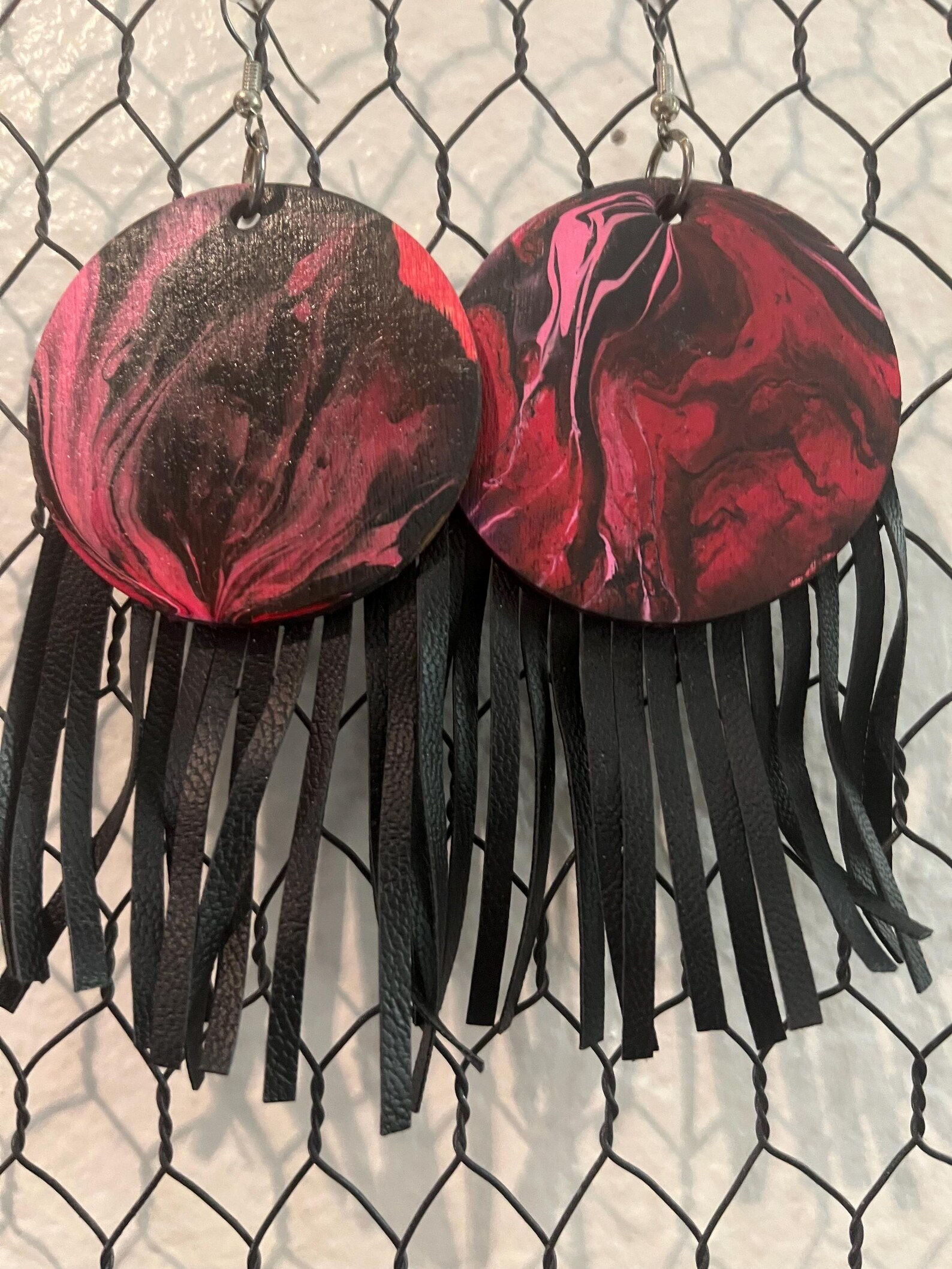 Hand painted earrings 6 Dutch pouring