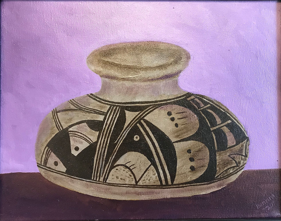 Oil Paintings - Purple pottery