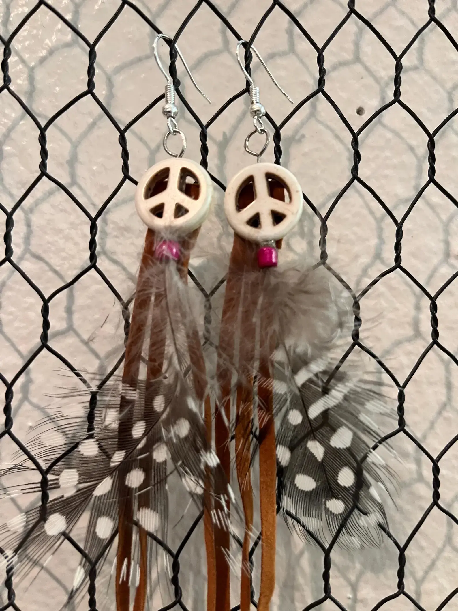 Bohemian earrings 1 Peace sign