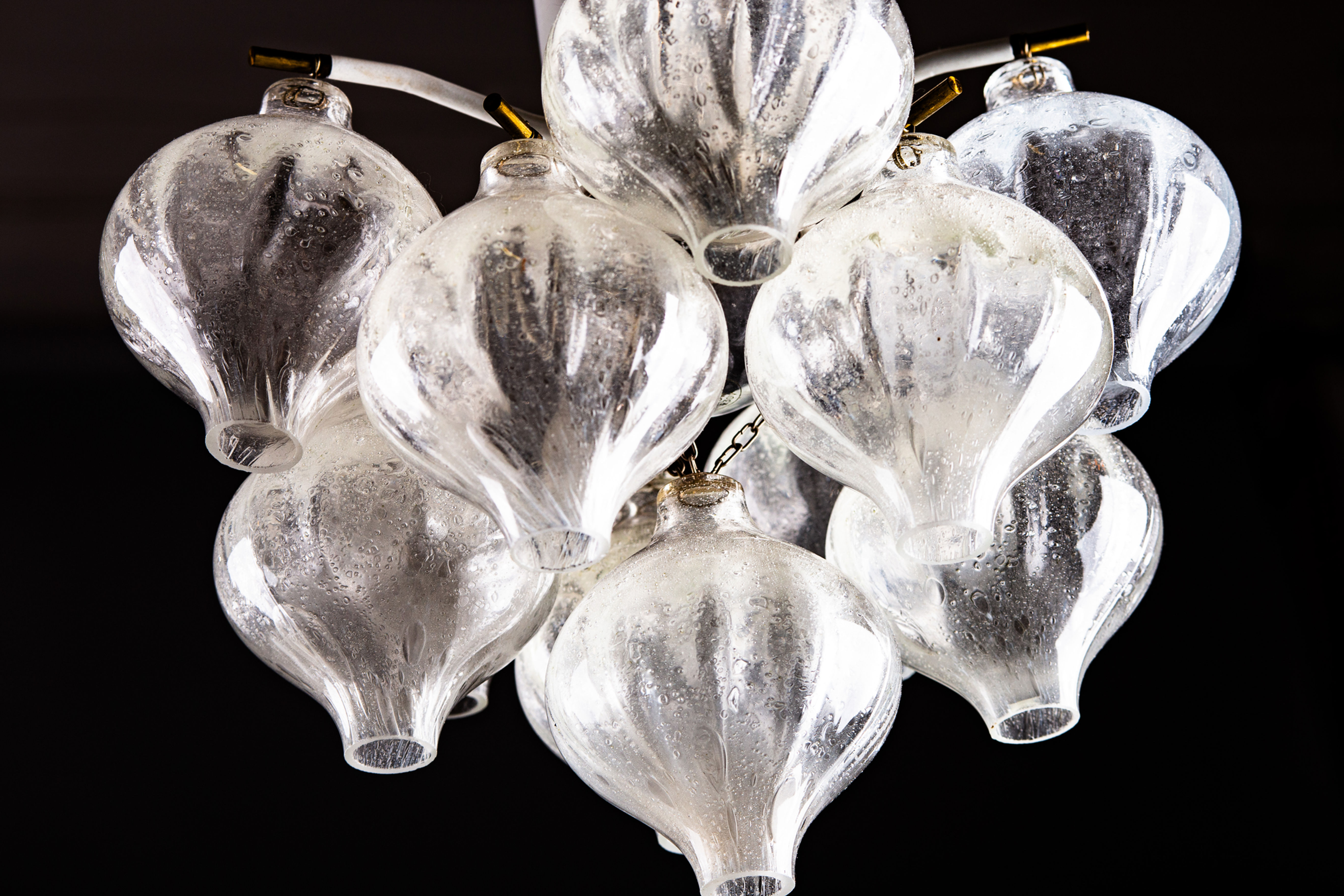 Pair of 1960s "Tulipan" glass flush mounts, Kalmar Franken, Austria