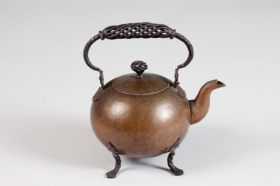 Taidetakomo Antti Hakkarainen, c. 1930's Rare Cupper Tea Set, Finland