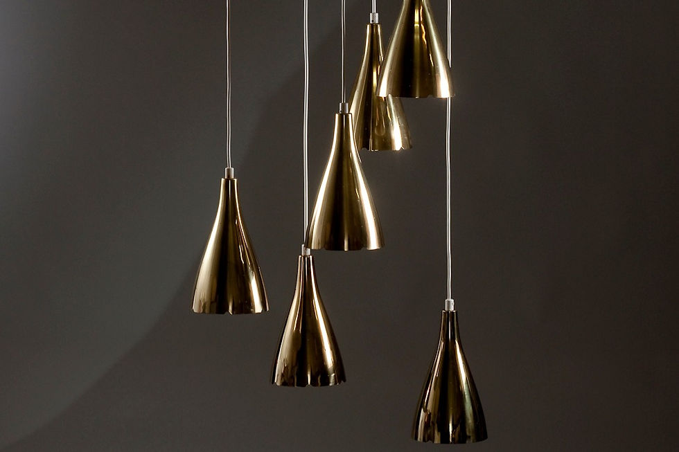 Paavo Tynell 1994/6 Brass Pendant for TAITO Oy 1950s