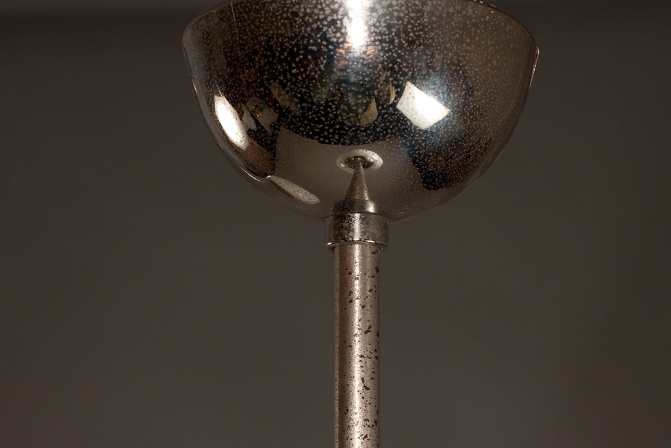 Thumbnail: Gunnel Nyman, pair of 1940's opaline glass pendant lamps for Idman Oy