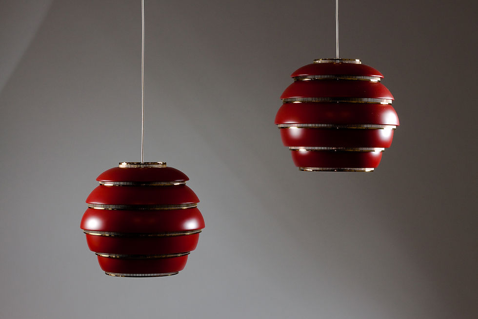 Thumbnail: Pair of Alvar Aalto, A331 "Beehive" limited edition pendant for artek