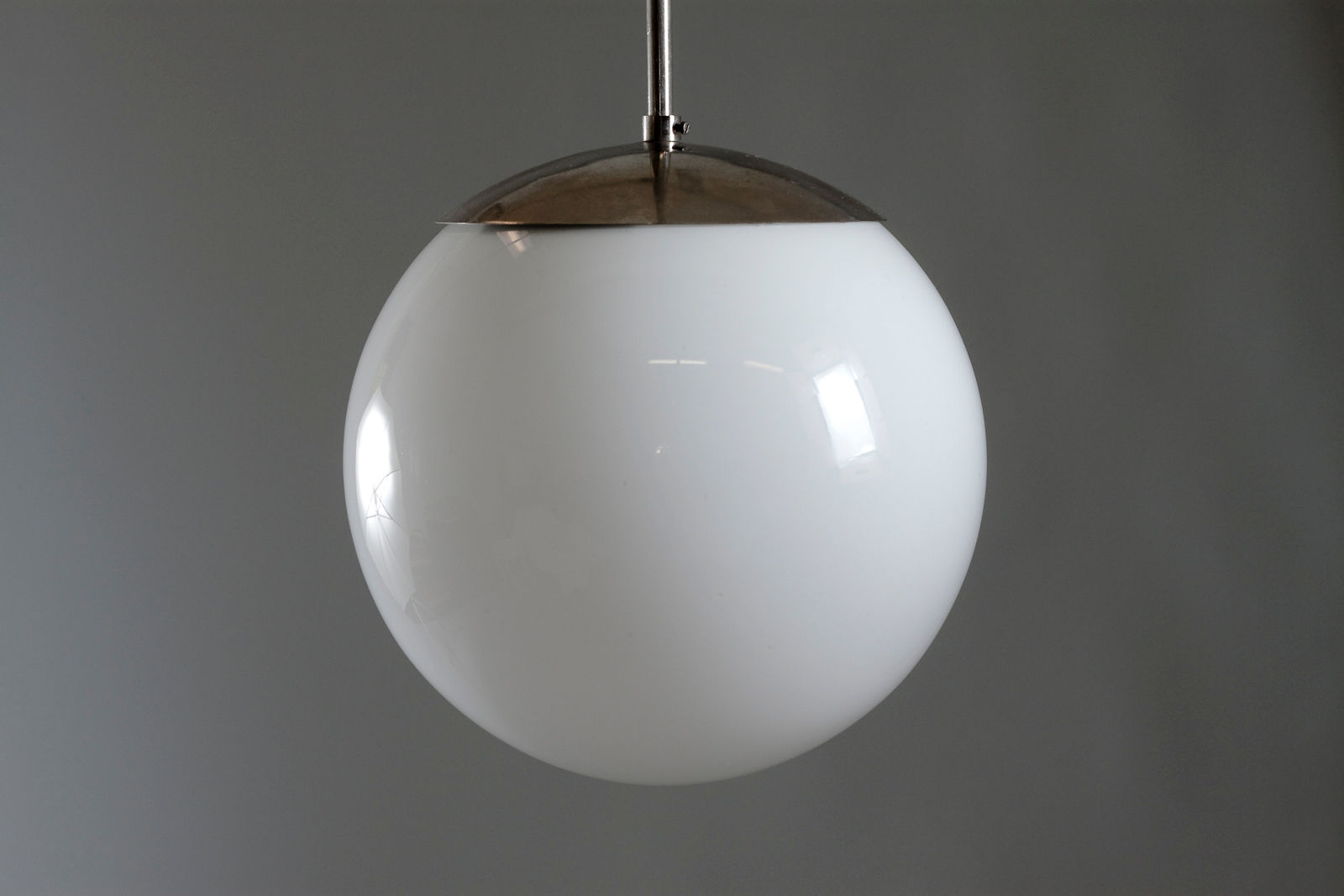 Finnish Mid-Century Modern Opaline Glass Sphere Light