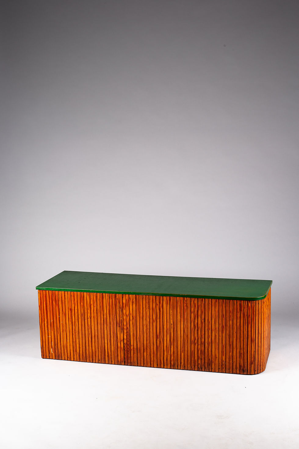 Thumbnail: Rare Finnish Fluted Storage Bench, c. 1940s