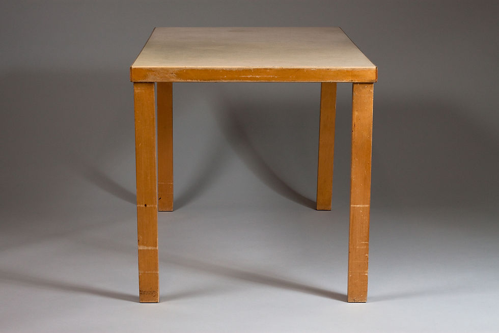 Thumbnail: Alvar Aalto, rare 1930s table 96 with beige linoleum