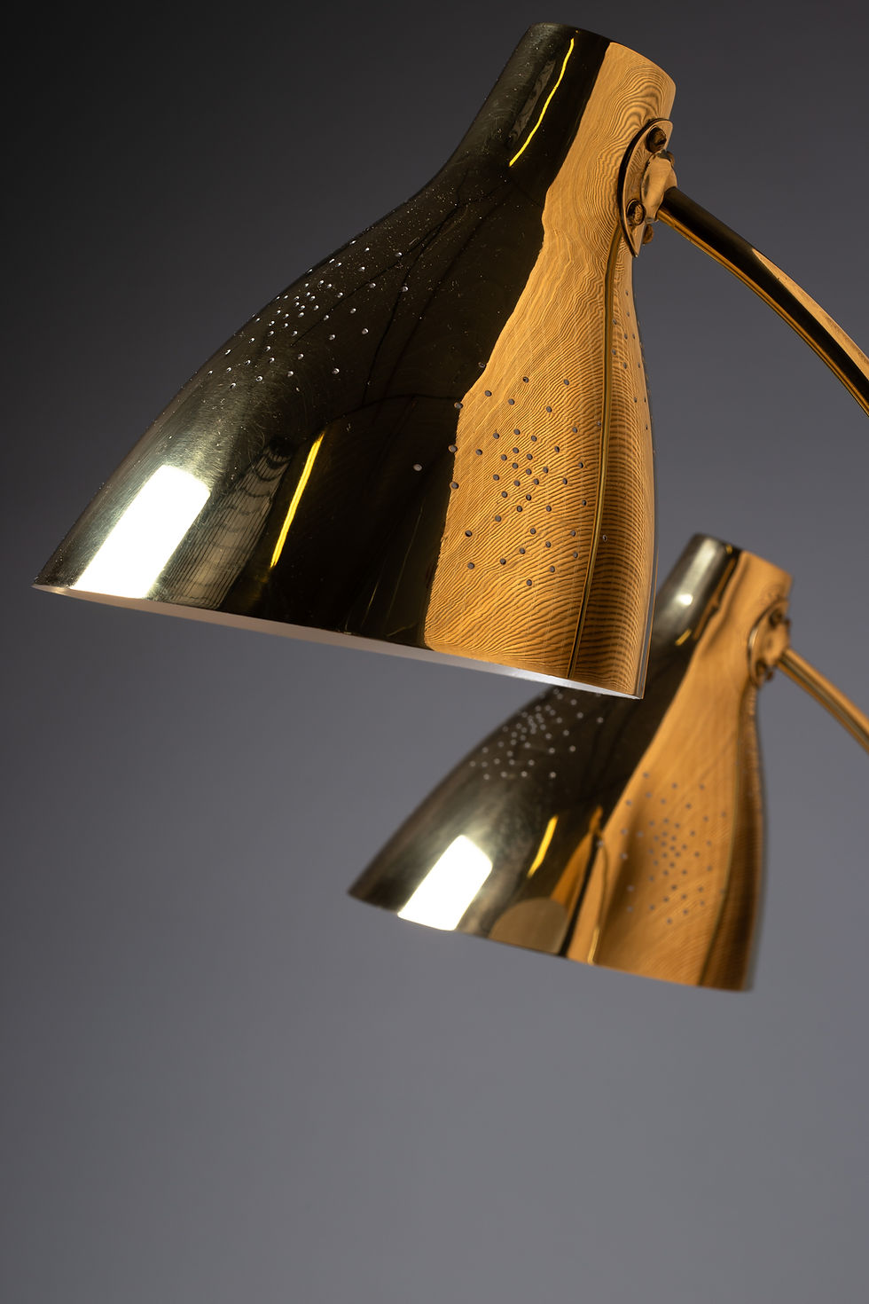 Thumbnail: Lisa Johansson-Pape, pair of 1950s adjustable brass wall sconces for ORNO