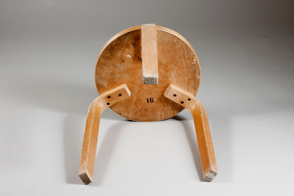 Alvar Aalto Original 1950s Artek Blue 60 Stool, Finland