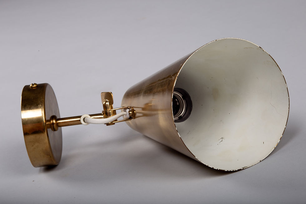 Thumbnail: Paavo Tynell, pair of c.1950's brass wall sconces for Idman Oy