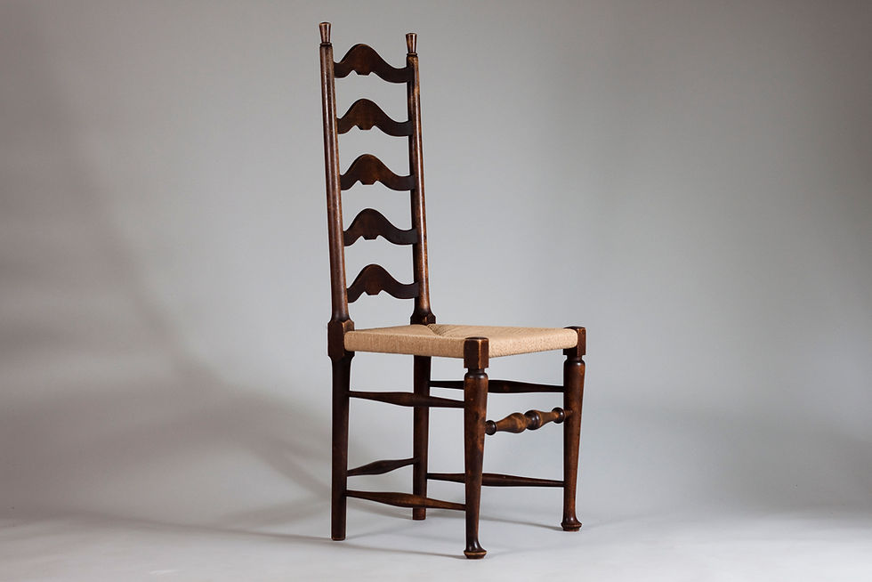 Werner West, Rare 1920/30s High Ladder Back Chair for Oy Stockmann Ab, Finland