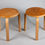 Thumbnail: Alvar Aalto, Pair of Honey Patinated 60 Stools