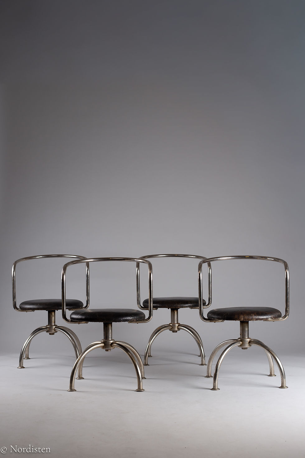 Thumbnail: Pauli Blomstedt, set of rare 1930s tubular steel chairs, Merivaara, Finland