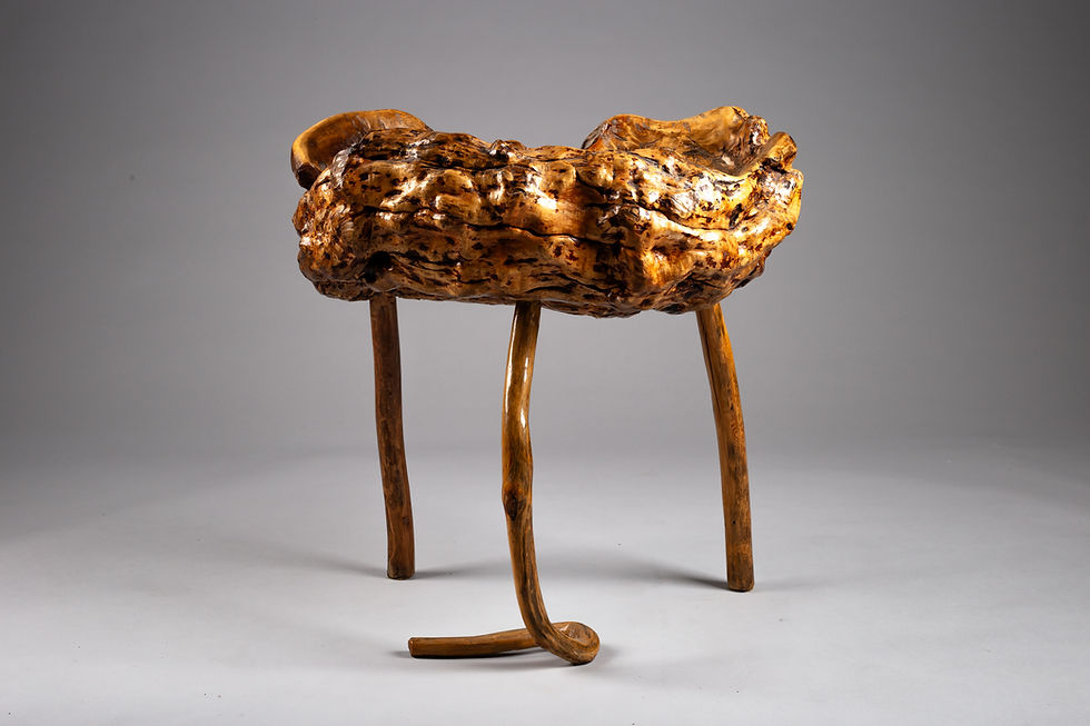 Thumbnail: Finnish Mid-century Modern Burl Wood Side Table