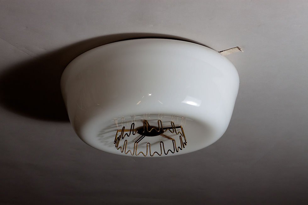 Thumbnail: Lisa Johansson-Pape, opaline glass flushmount lamp for ORNO, Finland
