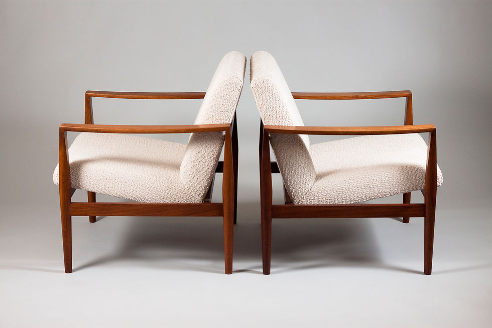 Pair of Elegant 1960s Scandinavian Modern Teak Arm Chairs