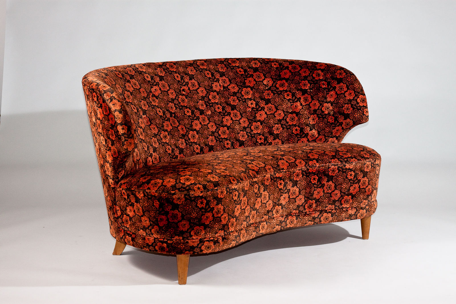 Carl-Johan Boman, Finnish 1940's curved sofa for Boman Oy