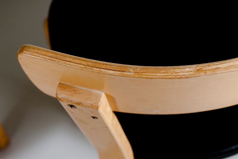 Thumbnail: Pair of Alvar Aalto Chair 69, Black Leatherette, for Artek, FInland