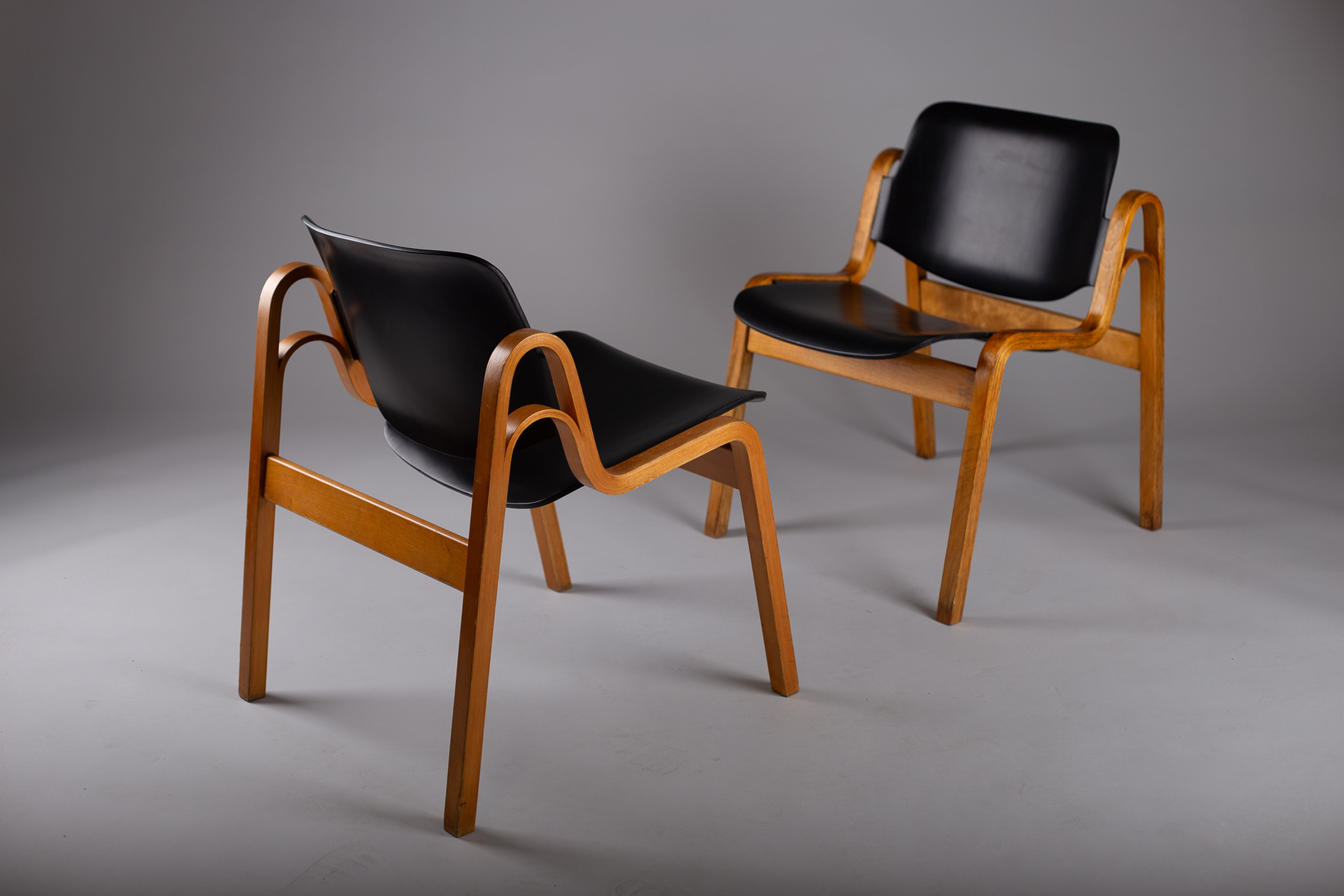 Ilmari Tapiovaara, pair of 1950s Wilhelmiina chairs, Wilh. Schauman Ltd
