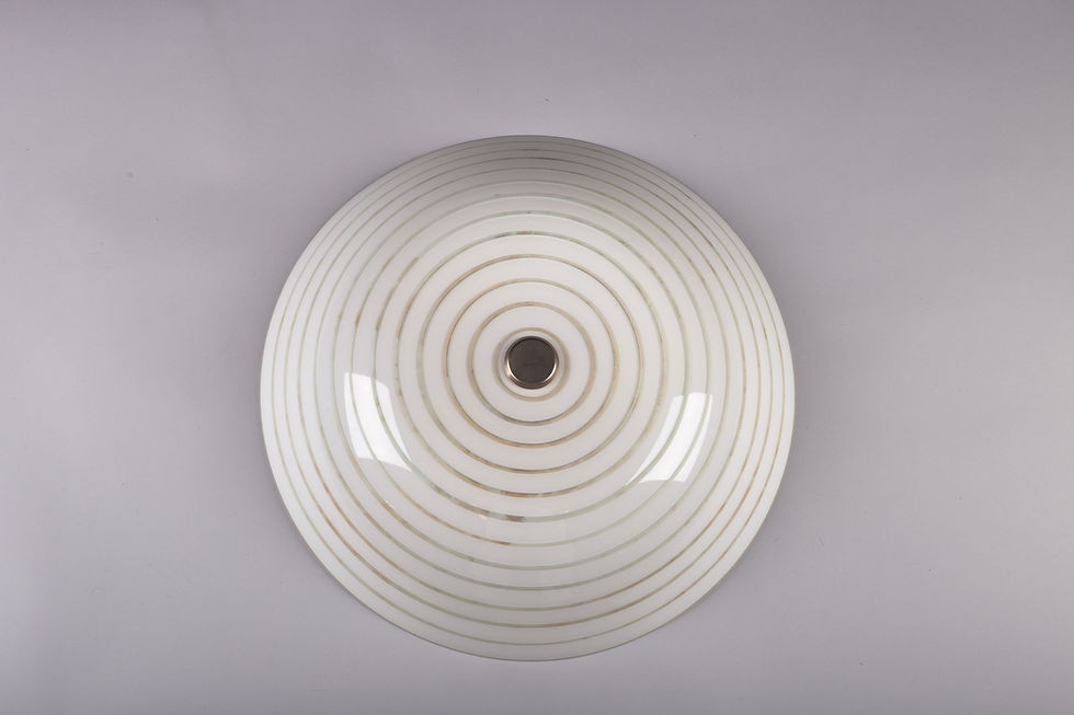 Thumbnail: Lisa Johansson-Pape, rare 1950's hand-painted flush mount for ORNO, Finland