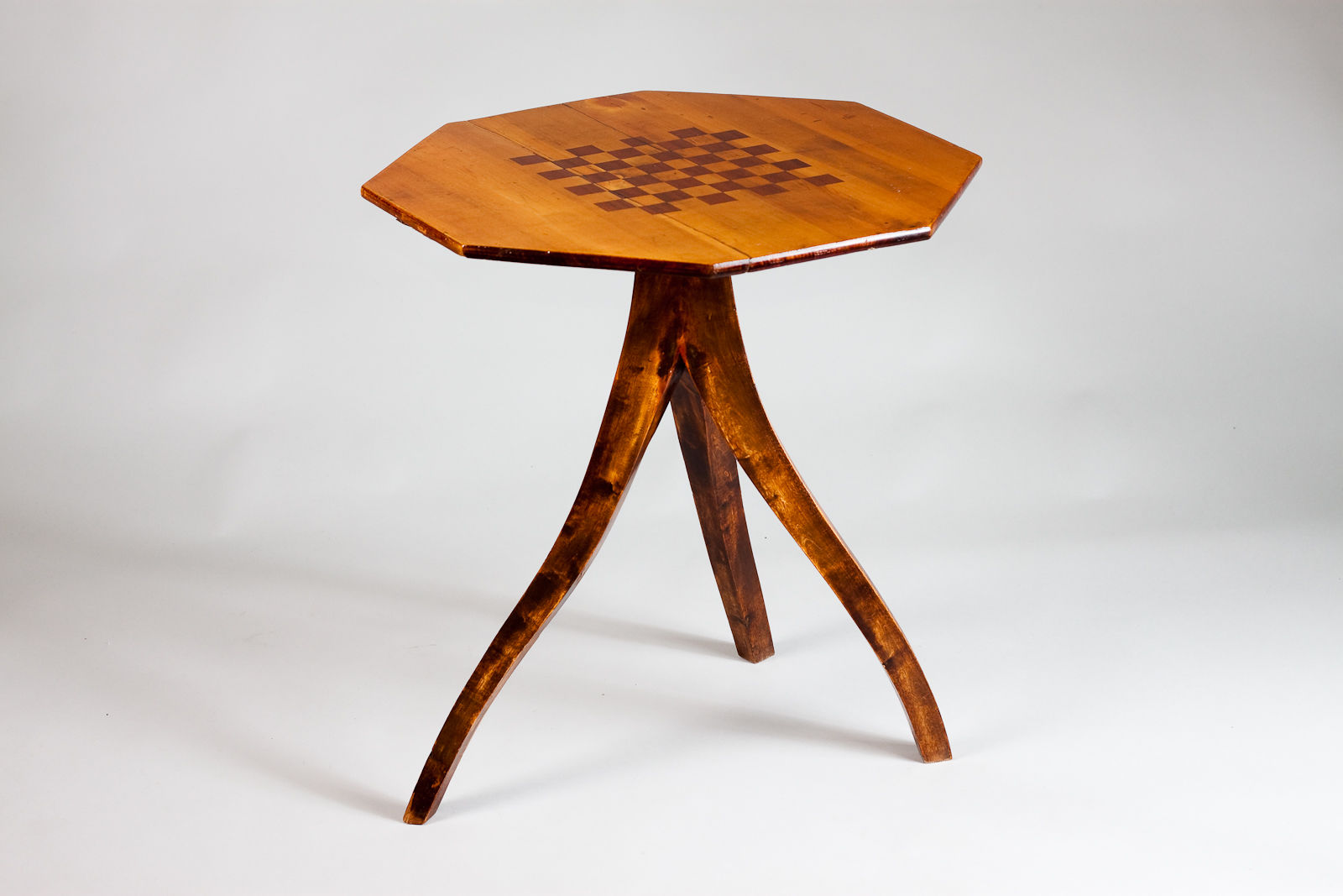 Finnish folkart intarsia tree branch table from 1902