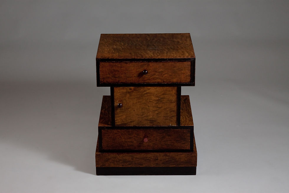 Thumbnail: Finnish 1930's warp birch accent/end table with storage