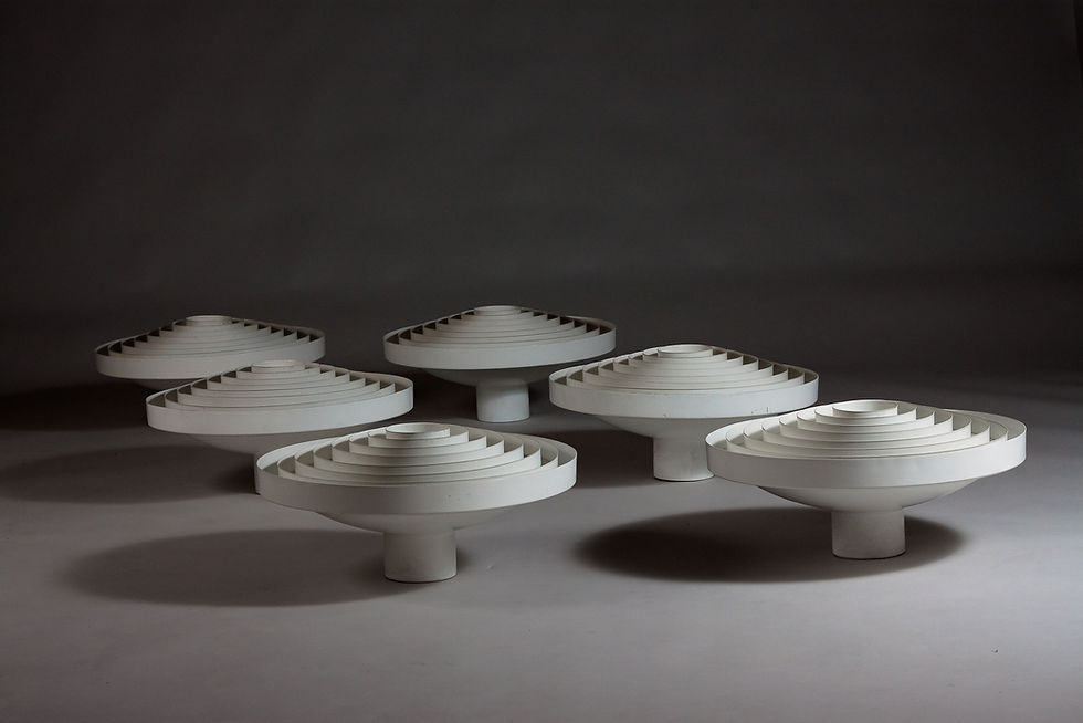 Thumbnail: Lisa Johansson-Pape, set of 1950's flushmount lamps, ORNO, Finland