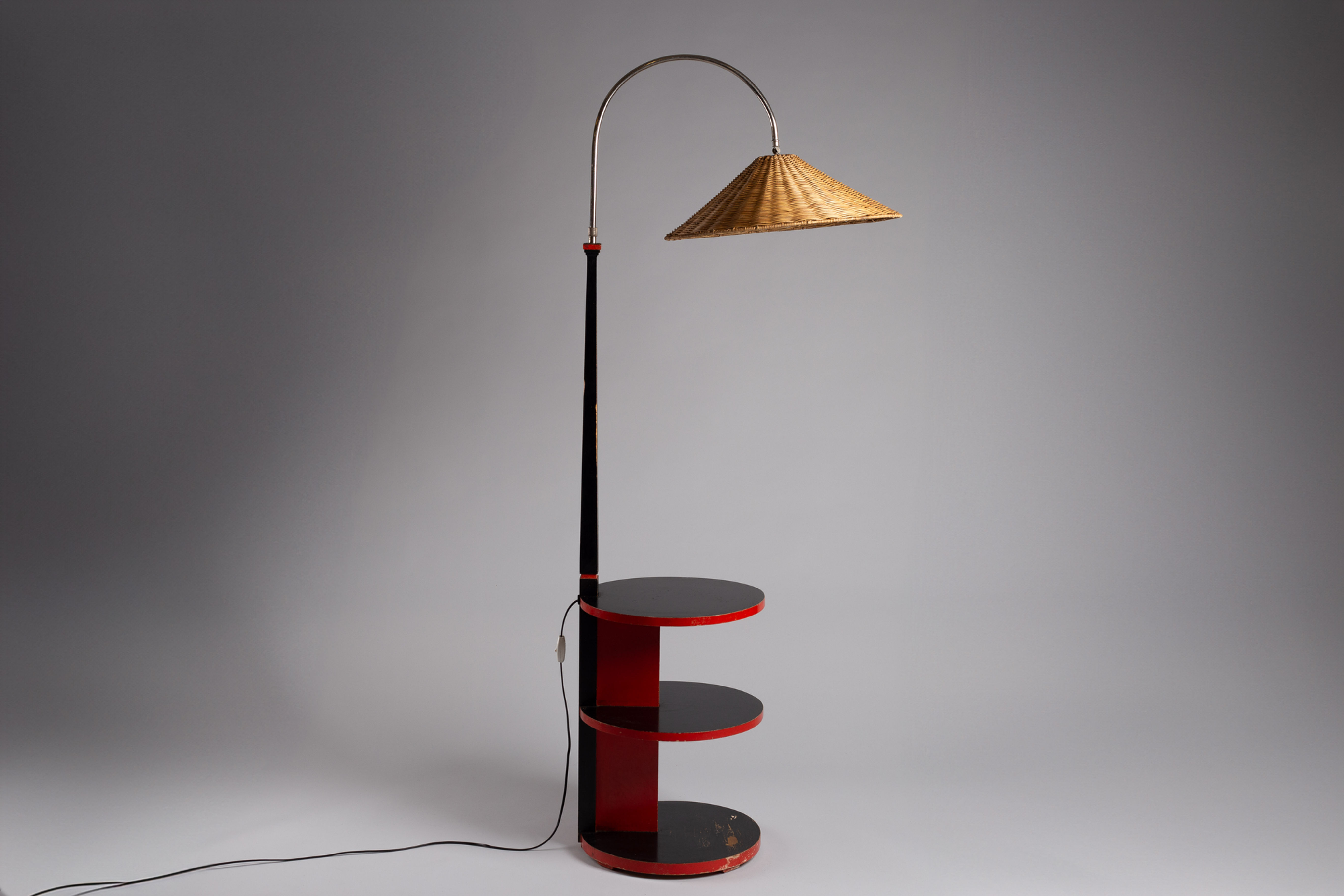 Finnish 1930's functionalist  floor lamp with table