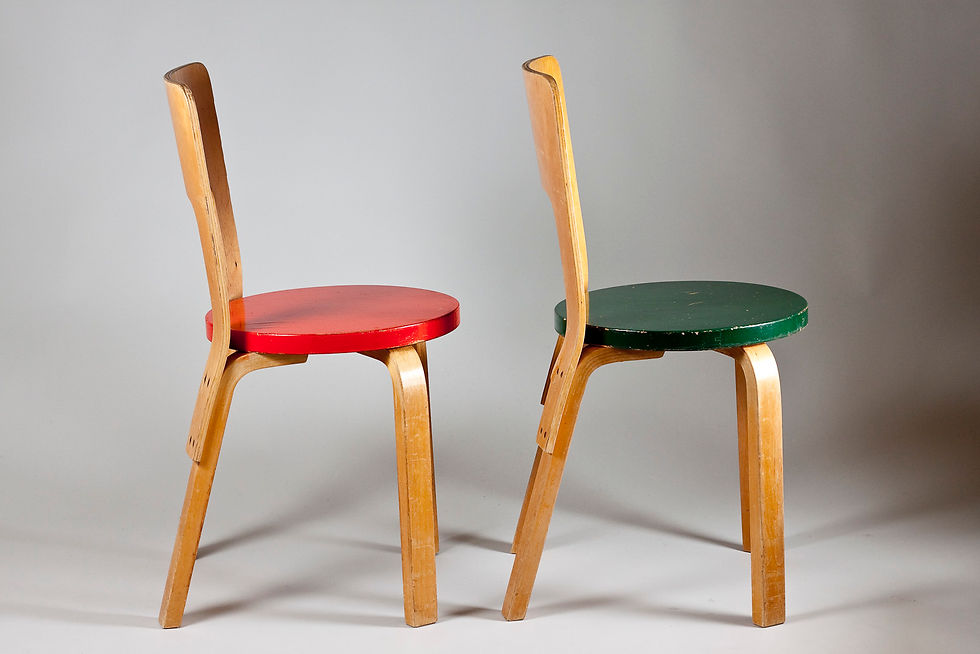 Thumbnail: Pair of Early Alvar Aalto Chairs Model 66, Finland