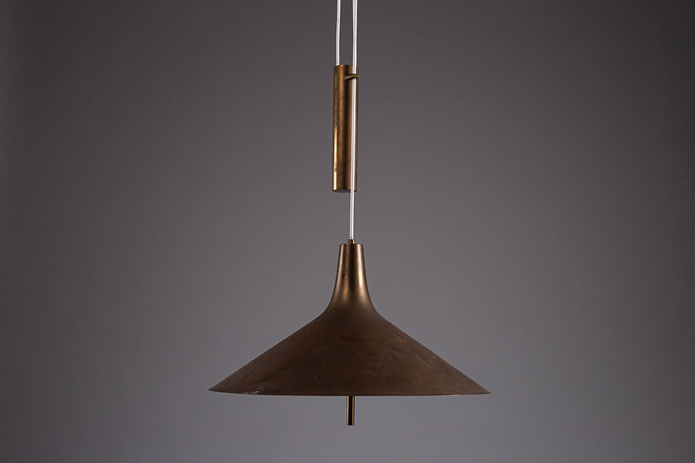 T.H. Valentiner, Danish mid-century modern solid brass pendant