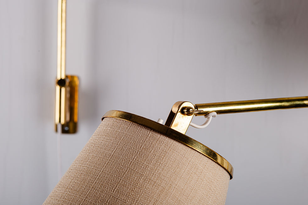Thumbnail: Paavo Tynell, pair of brass wall sconces model 9414 for Taito Oy