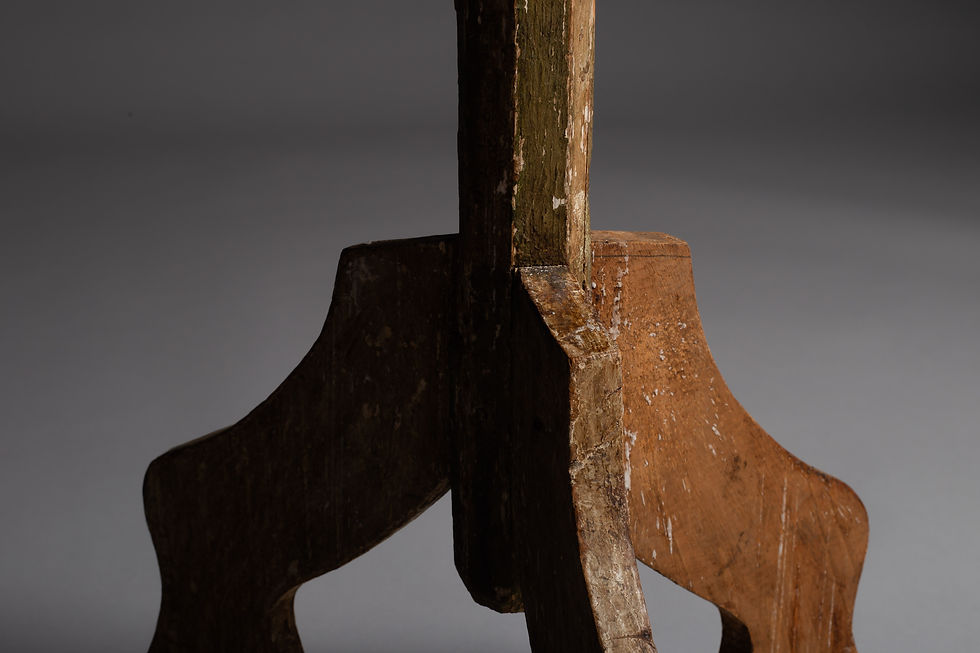 Thumbnail: Large antique Finnish 19th century wooden candelabra