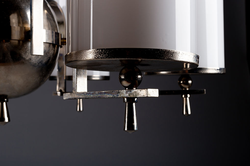 Thumbnail: Paavo Tynell, rare big functionalism chandelier for Taito Oy, Finland