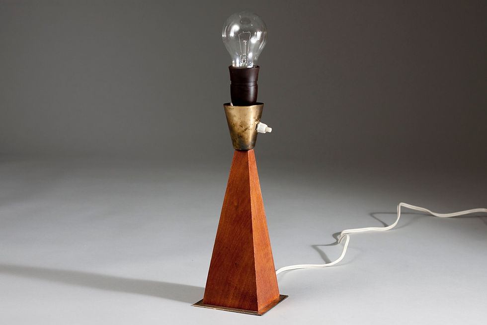 Thumbnail: Finnish Mid-Century Modern Teak and Brass Desk Light by G. Holman