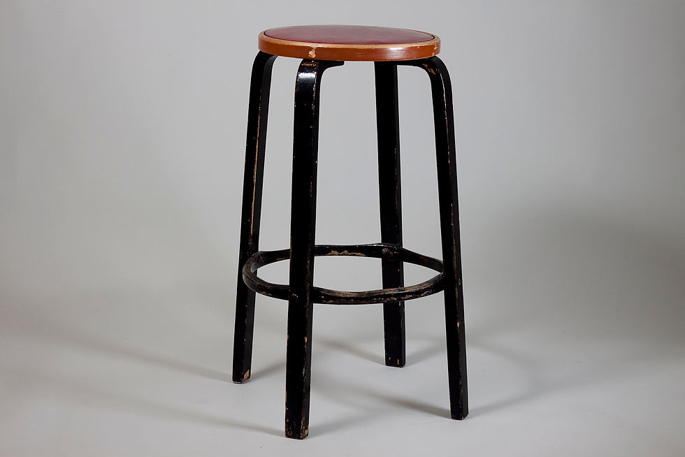 Thumbnail: Pair of Early Production Alvar Aalto 64 Stools, Finland