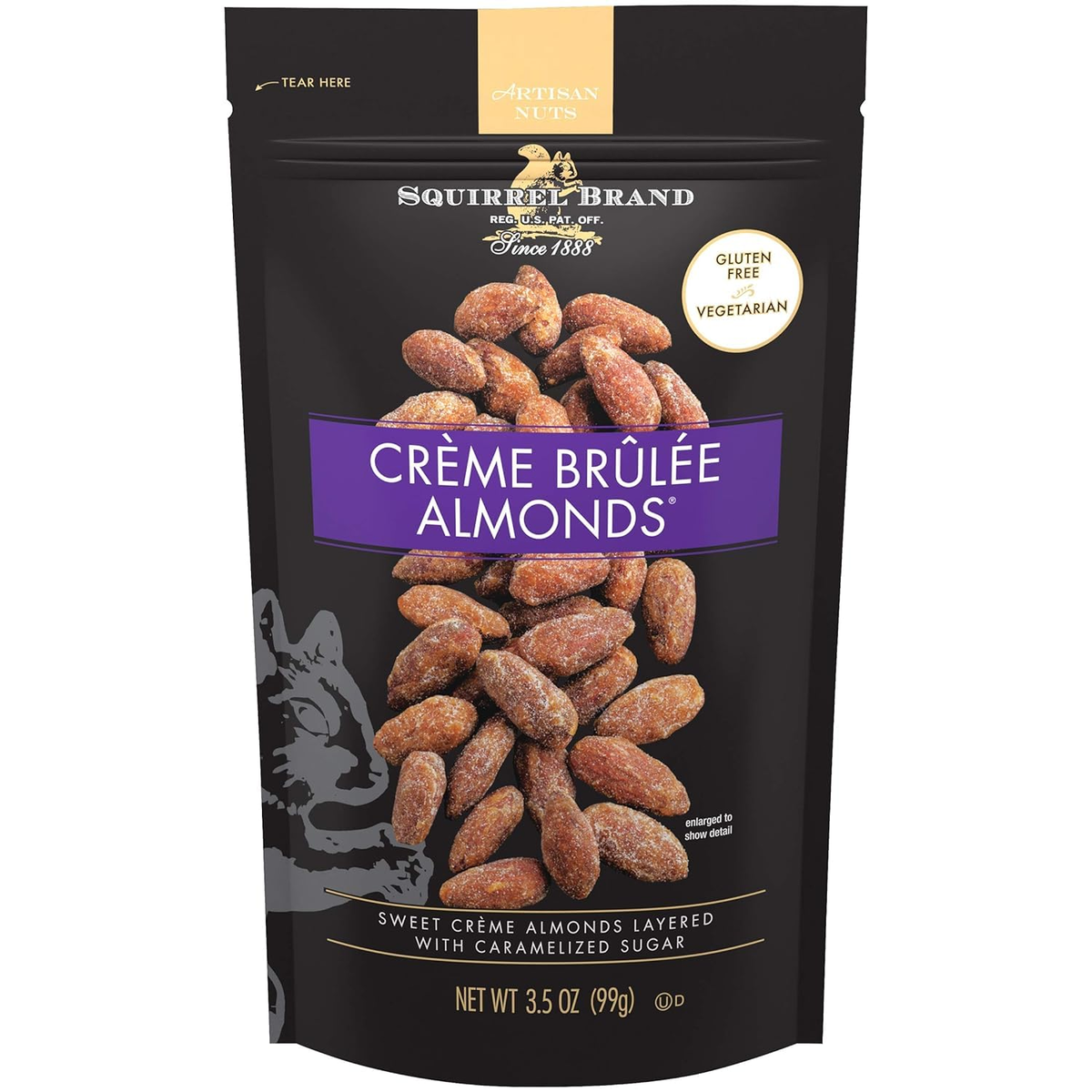 Squirrel Brand Creme Brulee Almonds, 3.5 Ounces