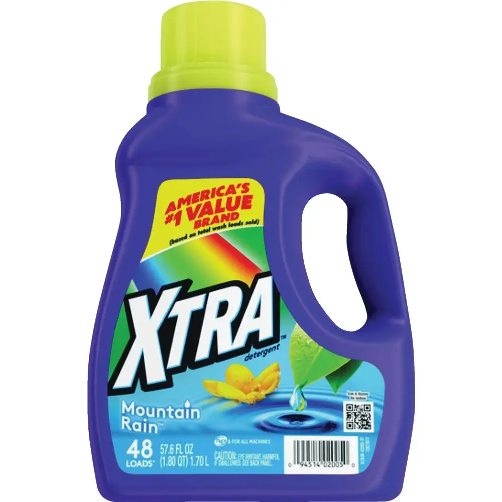 Xtra Liquid Laundry Detergent, Mountain Rain, 57.6oz 48 loads
