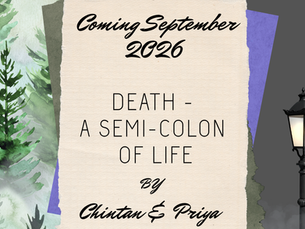 Book 6 of the Otherworldly Emergence Speculative Fictions Novella series is Death - A semi-colon of Life by Chintan & Priya. when I first heard the concept of this story I was instantly interested to see how they would be able to put it all together in a concise narrative. They have been supportive and encouraging throughout the double-collaborative process. First as part of the 13 book series and as two people writing one book.