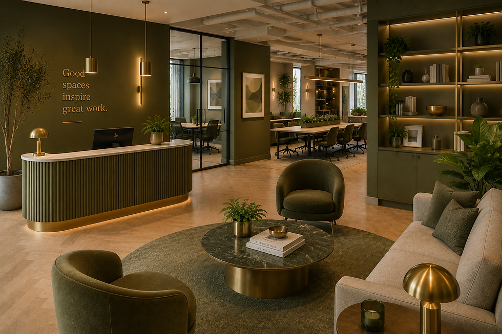 Olive green and brass reception